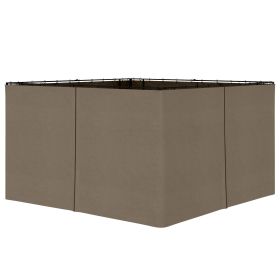 9.84' x 11.8' Universal Gazebo Sidewall Set with 4 Panels, Hooks/C-Rings Included for Pergolas & Cabanas, Brown