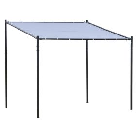 Outdoor Wall Gazebo Patio Canopy Shelter Steel Frame Polyester Grey 10x9.5