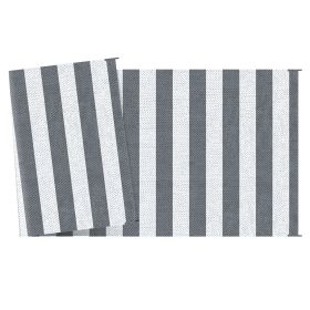 RV Patio Rug 9x18 Gray White Outdoor Carpet with Carry Bag