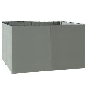 Versatile Gazebo Sidewall Set: 9.84' x 11.8' Grey 4 Panels with Hooks & Rings for Cabanas