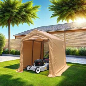 7x8 ft Outdoor Portable Gazebo Storage Shelter Shed with 2 Roll up Zipper Doors & Vents Carport for Motorcycle Waterproof and UV Resistant Anti-S