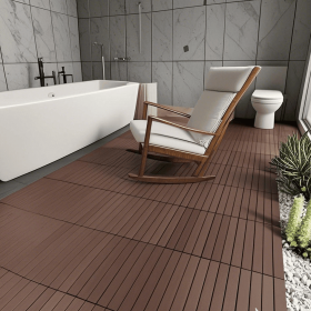 2FT Patio Deck Tiles, DIY Module Interlocking Decking Tiles Floor Tile