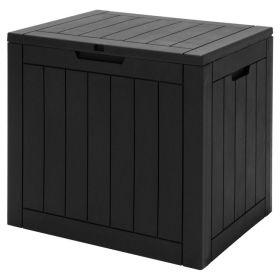 30 Gallon Deck Box Storage Seating Container (Color: Black)